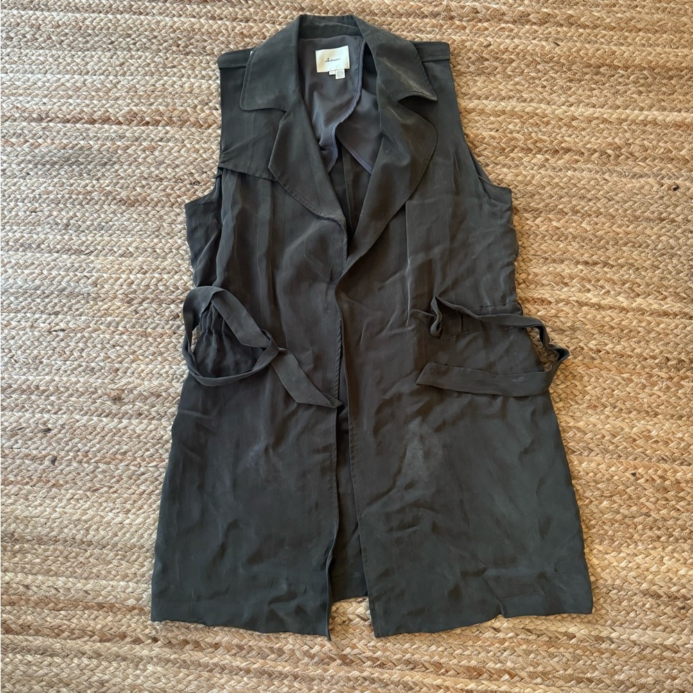 Anthropologie - Elevenses Olive Green Longline Trench Vest
